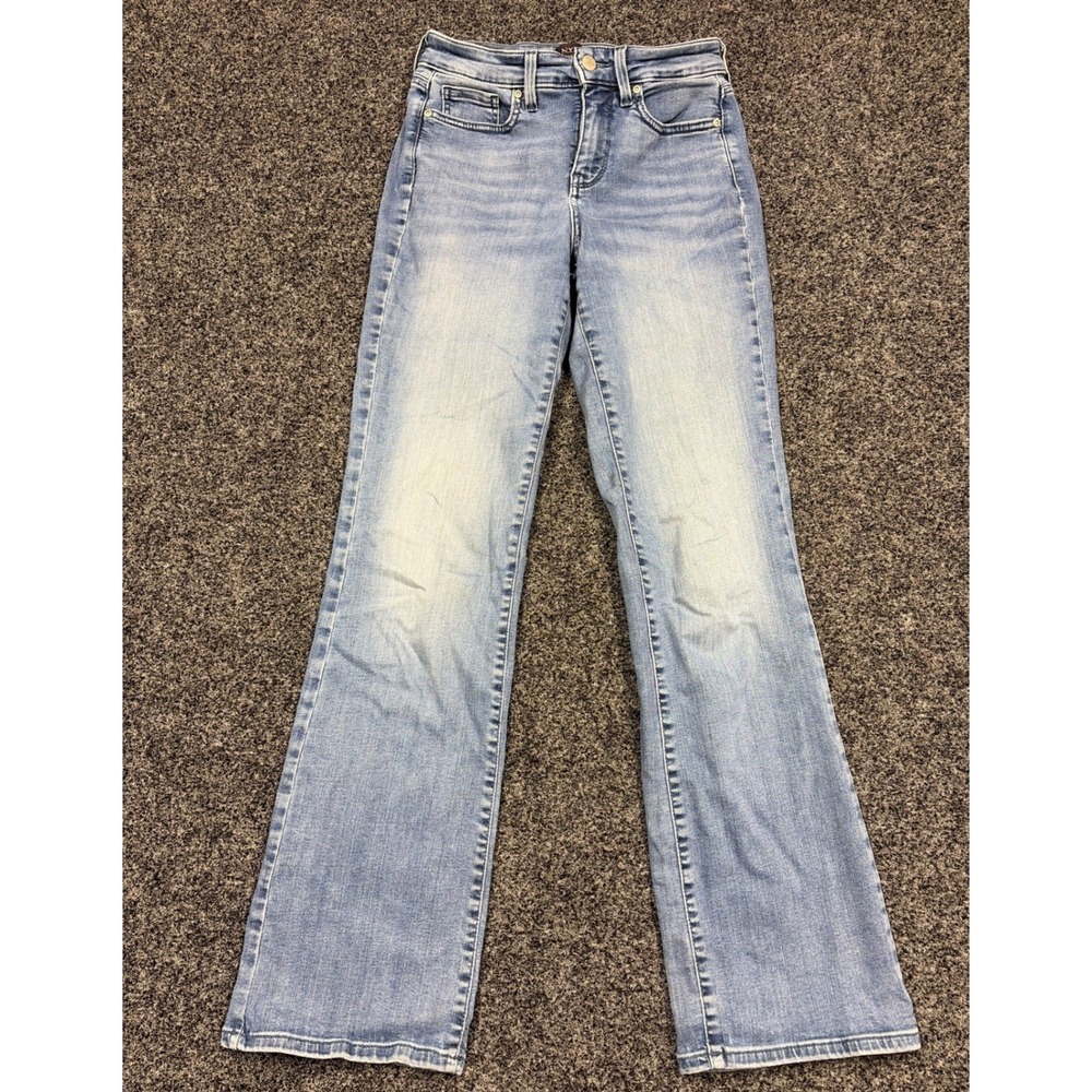 NYDJ Jeans Womens 2 Blue High Rise Flare Light Wash Stretch Denim Casual Boho